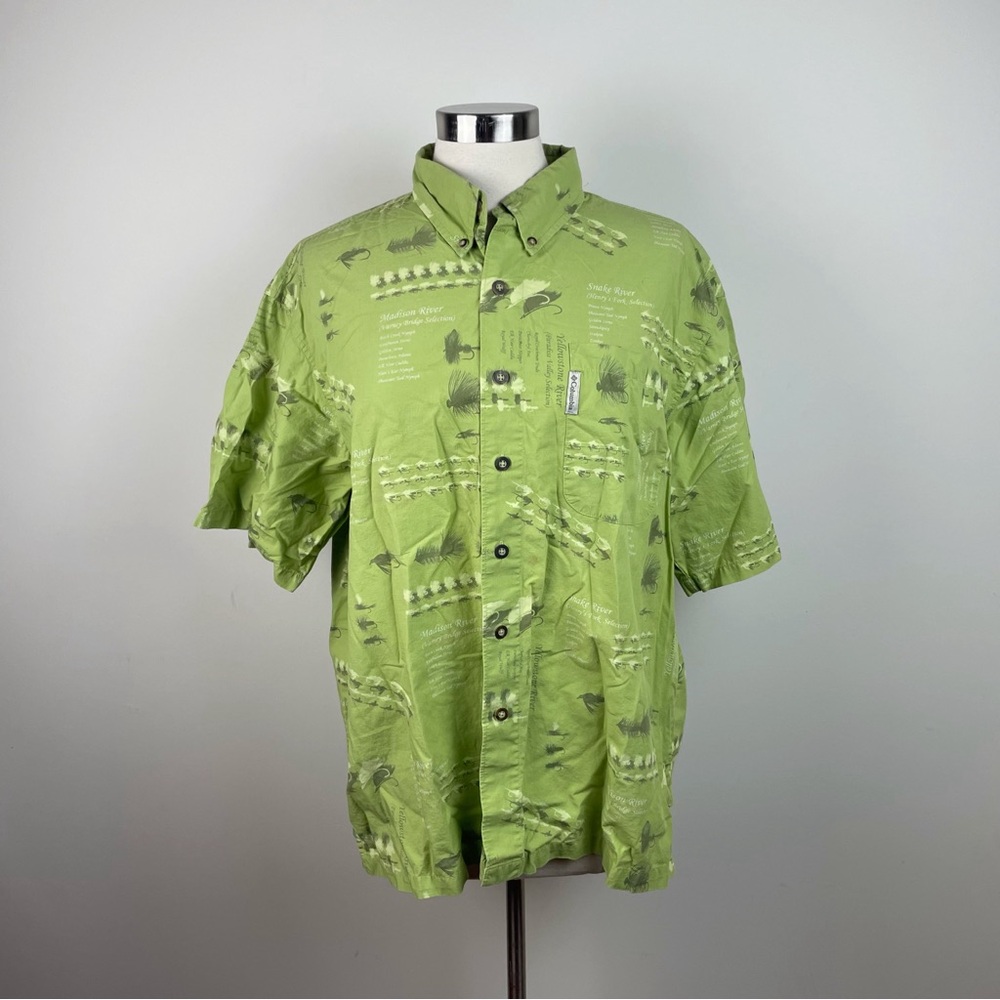 Columbia Sportswear Green River Lodge Fly Fishing Button Down Shirt Men Large